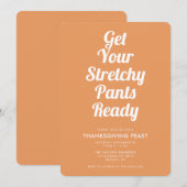 Funny Stretchy Pants Oranje Thanksgiving Dinner Kaart (Voorkant / Achterkant)