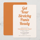 Funny Stretchy Pants Thanksgiving Invitatio Kaart (Voorkant / Achterkant)