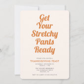 Funny Stretchy Pants Thanksgiving Invitatio Kaart (Voorkant)