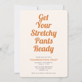 Funny Stretchy Pants Thanksgiving Invitatio Kaart