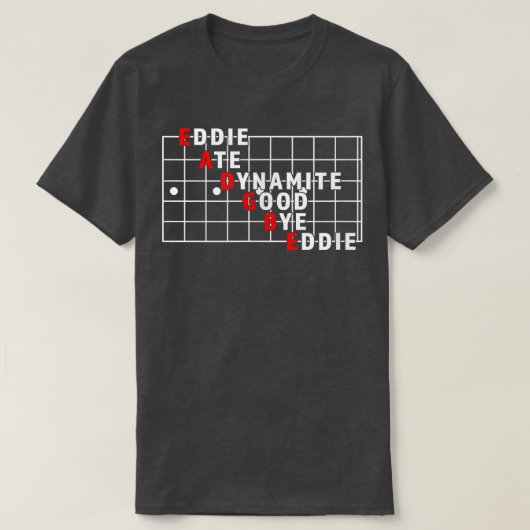Funny String Name Eddie Ate Dynamite Good Dag Eddi T-shirt (Design voorkant)