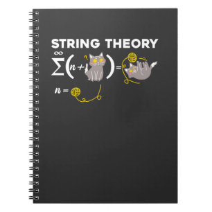 Funny String Theory Humor Physics Cat Lover Girl Notitieboek