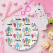 Funny Striped Popsicles Papieren Bordje (Feest)