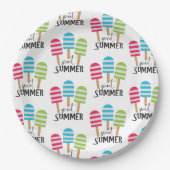 Funny Striped Popsicles Papieren Bordje (Voorkant)