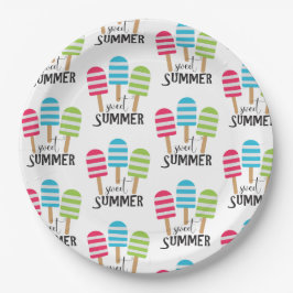 Funny Striped Popsicles Papieren Bordje