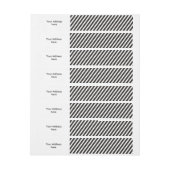 Funny Stripes BLACK diagonaal + je achtergrond. kl Omwikkelbaar Adreslabel (Vel)