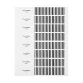 Funny Stripes BLACK + uw achtergrondkleur Omwikkelbaar Adreslabel (Vel)