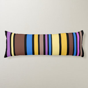 Funny Stripes, gekleurd VI + uw achtergrondkleur Lichaamskussen