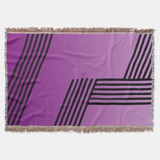 Funny Stripes Pattern - zwarte geo + uw ruggengraa Deken (Voorkant)