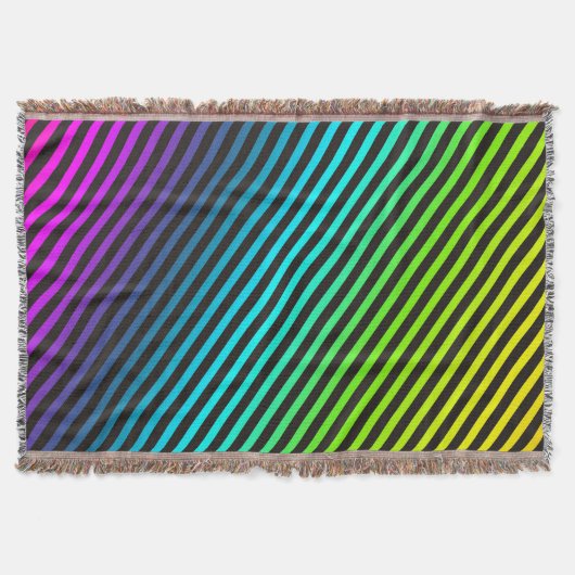 Funny Stripes Pattern - zwarte kleur + jouw idee Deken (Voorkant)