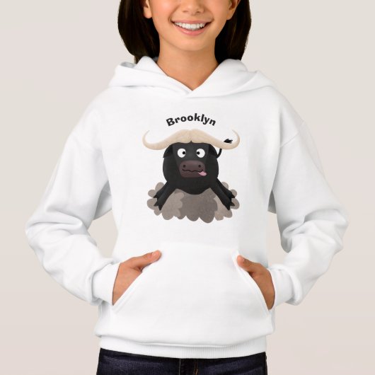 Funny stromend water buffalo cartoon (Voorkant)