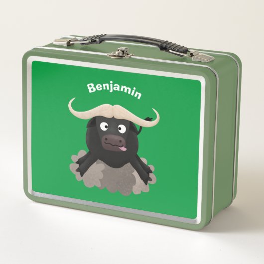 Funny stromend water buffalo cartoon (Voorkant)
