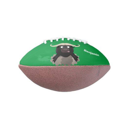 Funny stromend water buffalo cartoon american football (Gedraaid 90)