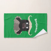 Funny stromend water buffalo cartoon bad handdoek (Handdoek)