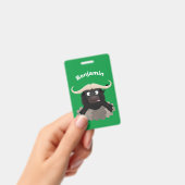Funny stromend water buffalo cartoon badge (Handheld)