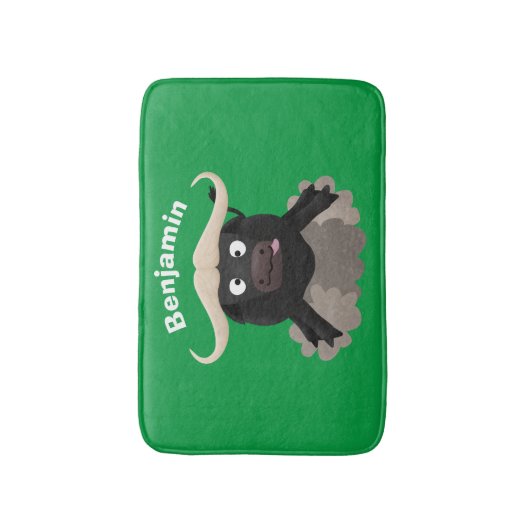 Funny stromend water buffalo cartoon badmat (Voorkant Verticaal)