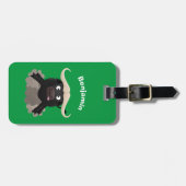 Funny stromend water buffalo cartoon bagagelabel (Voorkant horizontaal)