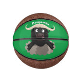 Funny stromend water buffalo cartoon basketbal (Voorkant)