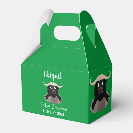 Funny stromend water buffalo cartoon bedankdoosjes (Voorkant Zijde)