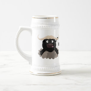 Funny stromend water buffalo cartoon bierpul