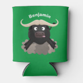 Funny stromend water buffalo cartoon blikjeskoeler (Voorkant)