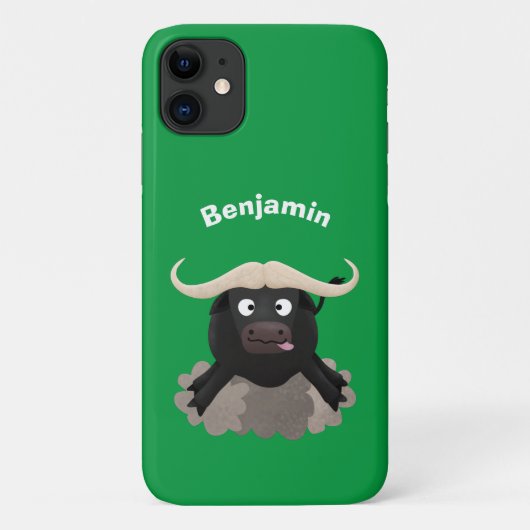 Funny stromend water buffalo cartoon Case-Mate iPhone case (Achterkant)