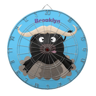 Funny stromend water buffalo cartoon dartbord