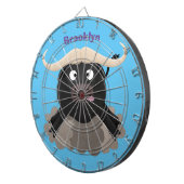 Funny stromend water buffalo cartoon dartbord (Voorkant Rechts)