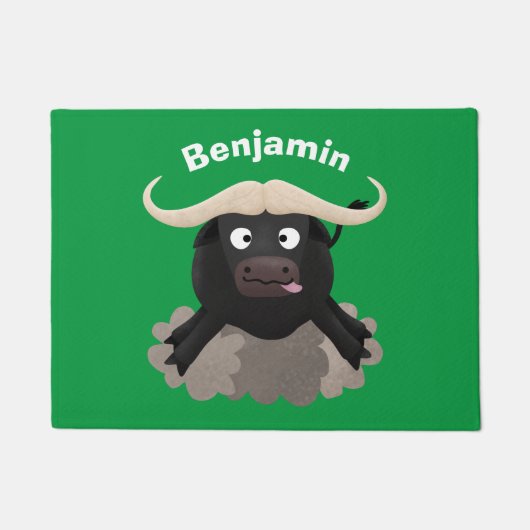 Funny stromend water buffalo cartoon deurmat (Voorkant)
