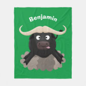 Funny stromend water buffalo cartoon fleece deken (Voorkant)