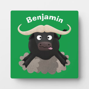 Funny stromend water buffalo cartoon fotoplaat