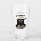 Funny stromend water buffalo cartoon glas (Voorkant)