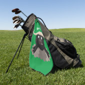 Funny stromend water buffalo cartoon golfhanddoek (Groen)