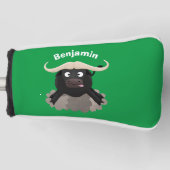 Funny stromend water buffalo cartoon golfheadcover (Voorkant)