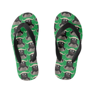 Funny stromend water buffalo cartoon kinder teenslippers