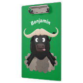 Funny stromend water buffalo cartoon klembord (Links)
