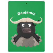 Funny stromend water buffalo cartoon klembord (Achterkant)