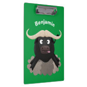 Funny stromend water buffalo cartoon klembord (Rechts)