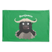 Funny stromend water buffalo cartoon kussensloop (Achterkant)
