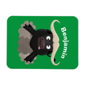 Funny stromend water buffalo cartoon magneet (Horizontaal)
