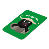 Funny stromend water buffalo cartoon magneet (Linkerzijde)