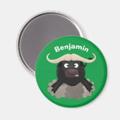 Funny stromend water buffalo cartoon magneet (Voorkant / Achterkant)