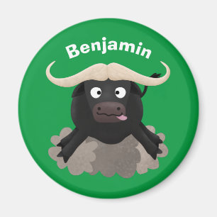Funny stromend water buffalo cartoon magneet