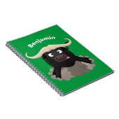 Funny stromend water buffalo cartoon notitieboek (Rechterzijde)