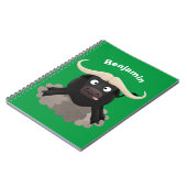 Funny stromend water buffalo cartoon notitieboek (Linkerzijde)