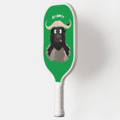Funny stromend water buffalo cartoon pickleball paddle (Links)
