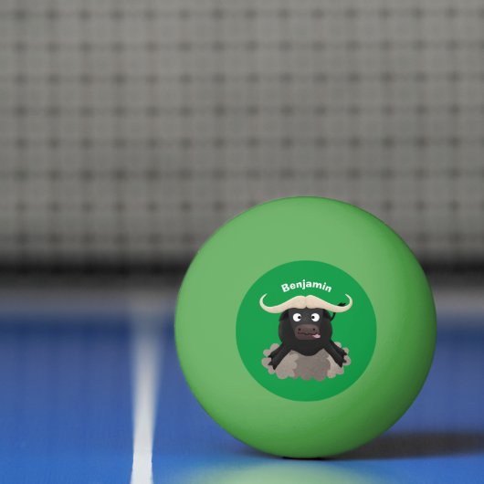 Funny stromend water buffalo cartoon pingpongbal (Net)