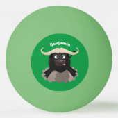 Funny stromend water buffalo cartoon pingpongbal (Achterkant)