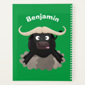 Funny stromend water buffalo cartoon planner (Achterkant)