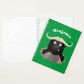 Funny stromend water buffalo cartoon planner (Display)